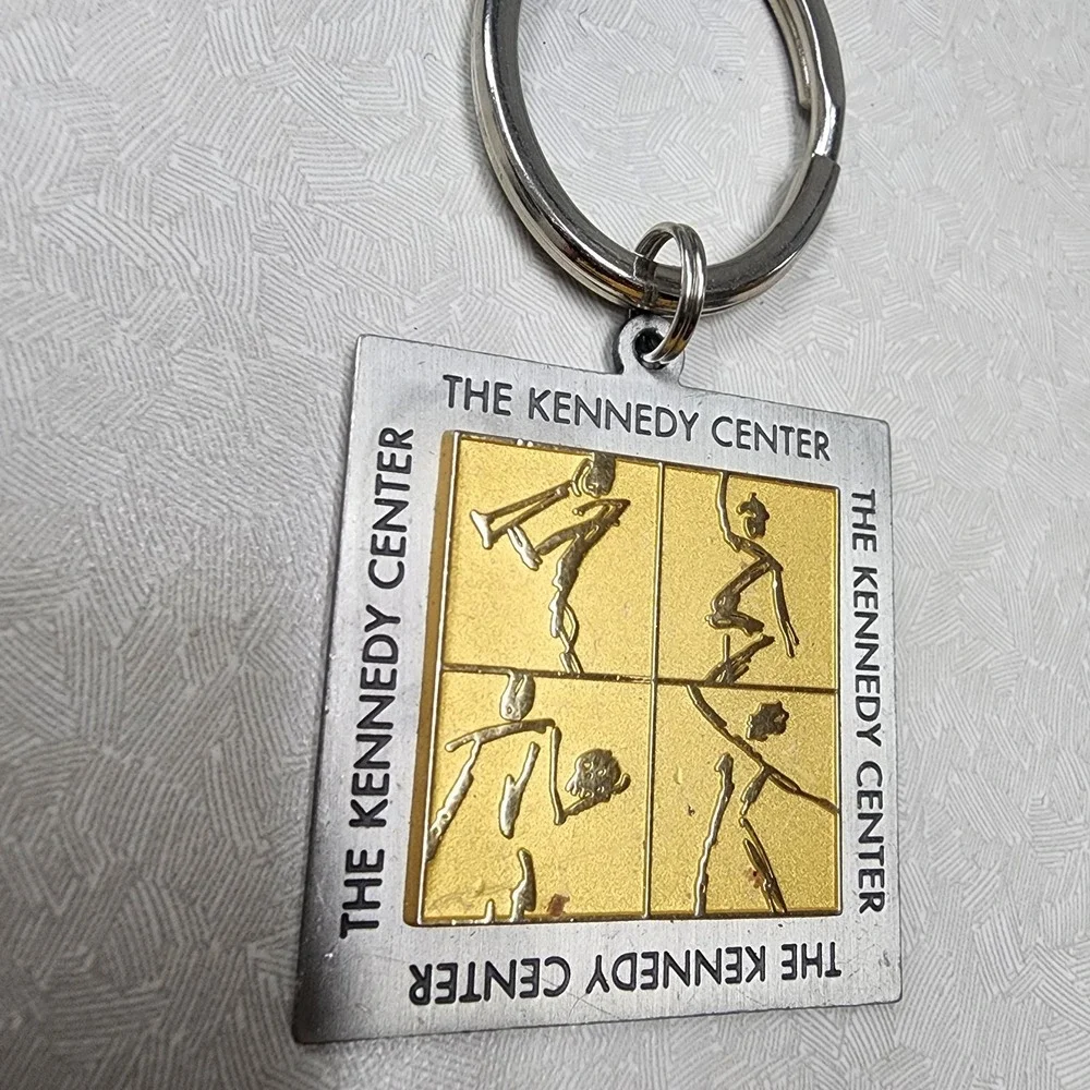 Vtg John F. Kennedy Center For The Performjng Arts Keychain JFK Key Ring Square